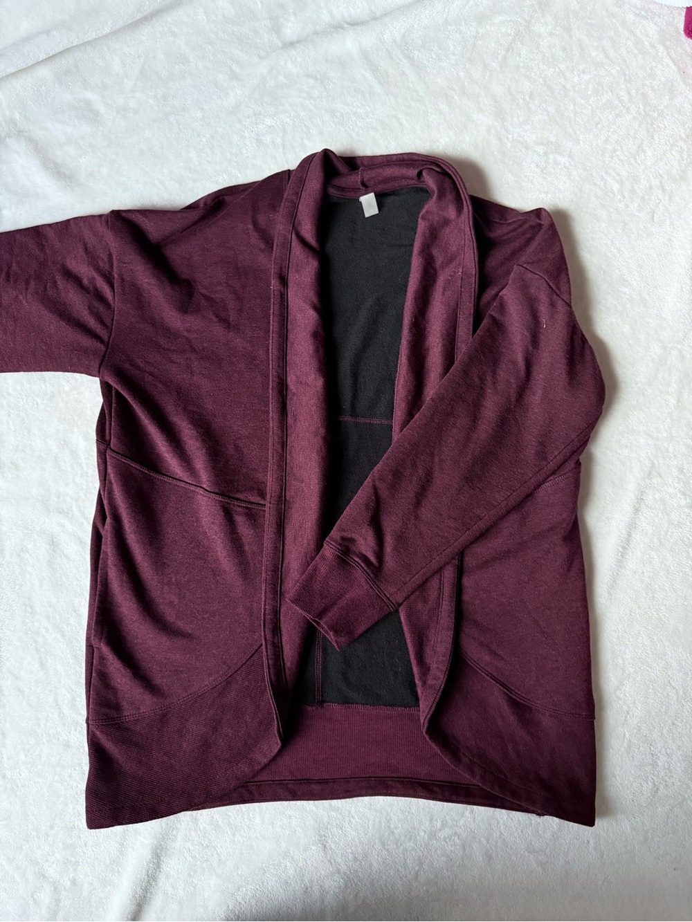 Cozy Open-Front Cardigan in Deep Wine